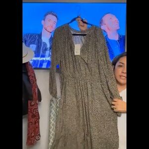 a new day Black and White Long Sleeve Dress